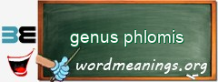 WordMeaning blackboard for genus phlomis